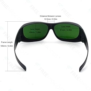 FreeMascot IPL Glasses 200nm-2000nm Laser Eye Protection Glasses for Tanning, Laser Hair Removal (Green)