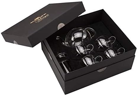 Tea Accessories Box Set With Glass Teapot (40 oz.), Infuser, 4 Teacups, and 4 Saucers for Blooming & Loose Leaf Tea and Tea Bags :: Made of Durable Borosilicate Glass image 4