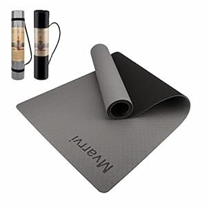 Mvarrvi ヨガマット トレーニングマット エクササイズマット 軽量 水洗い可能 ヨガ マット 10mm ストラップ ストラップ付き 収納ケース付 ニトリルゴム 滑り止め ピラティス マットバッグ 6カラー