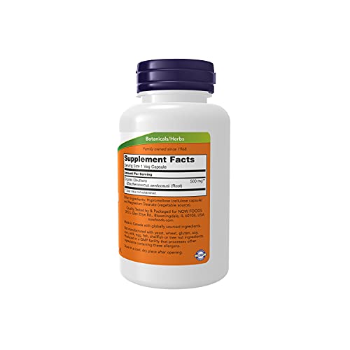 Now Supplements, Eleuthero (Eleutherococcus Senticosus) 500 Mg, Adaptogenic Herb*, 100 Veg Capsules #TOP1