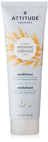 Attitude Unscented Hair Conditioner For Sensitive Skin, Extra Gentle & Volumizing, Plant- And Mineral-Based Ingredients, Soothing Oatmeal, Vegan And Cruelty-Free, Fragrance Free, 8 Fl Oz #TOP17