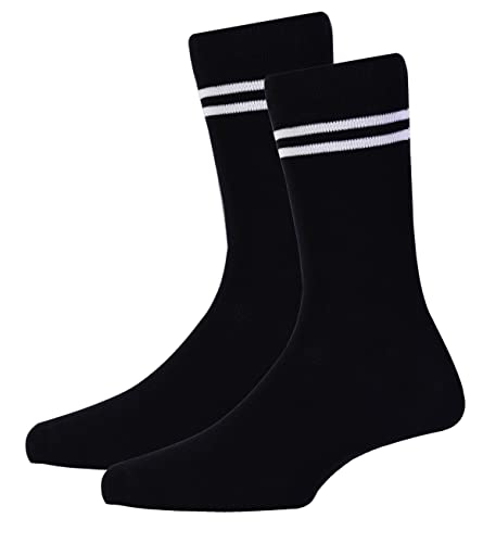 Image of RC. ROYAL CLASS Boys & Girls Striped Organic Cotton Calf Length School Socks for Kids, Anti Odour Soft and Breathable Uniform Socks (Pack of 4 Pairs)