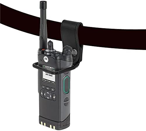 Rodrivan Leather Duty Belt Radio Holder Compatible with Motorola APX, EMTs – Motorola Radio Holster Suitable for Rescue Belt, Firefighter Gear – Firefighter Radio Strap and Holder