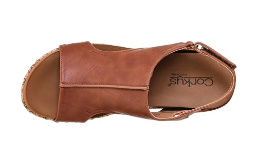 Image of Corkys Footwear Womens Carley Wedges, Featuring Corkys EVA Foam Cushioned Insoles, A 2.5 Inch Heel, Lightweight For All Day Wear, And Hook And Loop Closure
