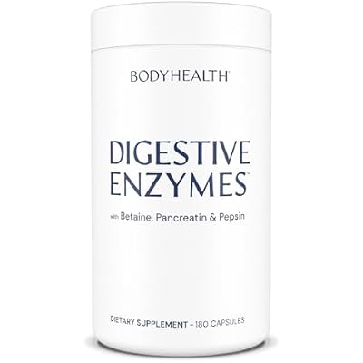 BodyHealth Digestive Enzymes Full Spectrum Digestive Support (180 caps), Betaine, Pepsin, Pancreatin BPP Loaded with Enzymes and Probiotics, Relief for Stomach Bloating, Heartburn, Gas, Constipation