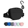 heouvo Dog Treat Pouch with Training Clicker, Upgrade Stronger Magnetic Closure to Avoid Spilling, 1.67 Cup Silicone Treat Bag Fanny Pack with Waist Belt for Pet Training Walking (Black)