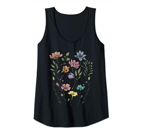 Wildflower Boho Vintage Style Floreale Canotta