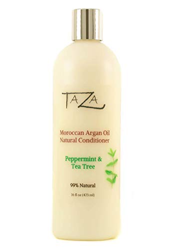 Premium Taza Natural Moroccan Argan Oil Peppermint & Tea Tree Conditioner, 16 fl oz (473 ml) ♦ For Healthy, Smooth, Silky Hair ♦ Contains: Moroccan Argan Oil, Broccoli Seed Oil, Pro Vitamin B5, Hydrol