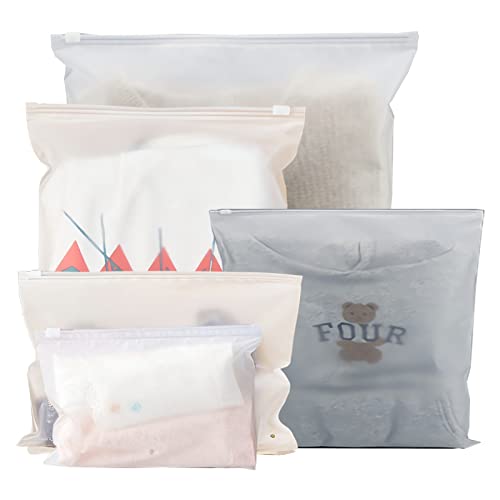15pcs pochette voyage éTanche, Organisateur De Voyage, Sac Plus éPais Refermable En Plastique Transparent Pour Chaussures, VêTements, Sous-VêTements, CosméTiques, NéCessitéS Quotidiennes (5 Tailles) Cover
