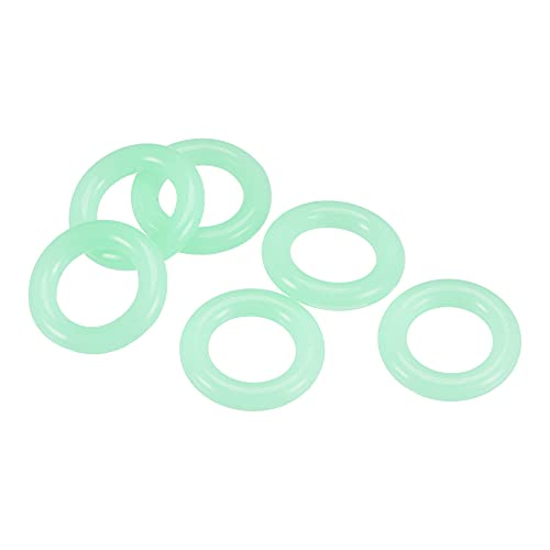 MECCANIXITY Tent Stakes Silicone O-Rings Glow in The Dark 15mm OD 3mm Width, Fluorescent Camping Tents Nail Accessory, Green Pack of 50