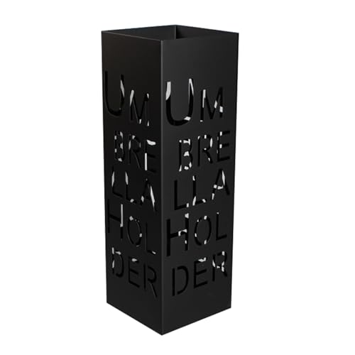 Porte-parapluies en métal robuste au design carré géométrique - 2