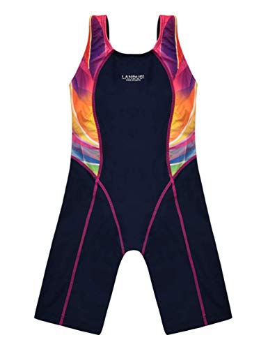 Cadocado Girls Swimsuit One Piece Racerback Athletic Bathing Suit Boyleg Competitive Swimwear,Navy Blue,6-8 Years #TOP22