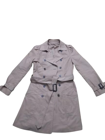Women Beige Double-Breasted Longline solid Modern fit Trench Overcoat I Notched lapel Collar I Button closure with Belt & Pockets-image-1