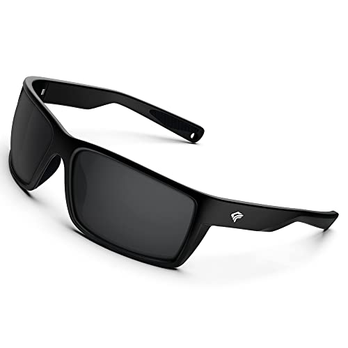 TOREGE TR24 Matte Black Polarized Sport Sunglasses