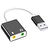 Adaptador de audio USB, tarjeta de sonido externa para PC y portátil, adaptador de audio USB a 0.138 in (1/8 pulgadas) para auriculares, altavoz y conector de micrófono, Plug and Play