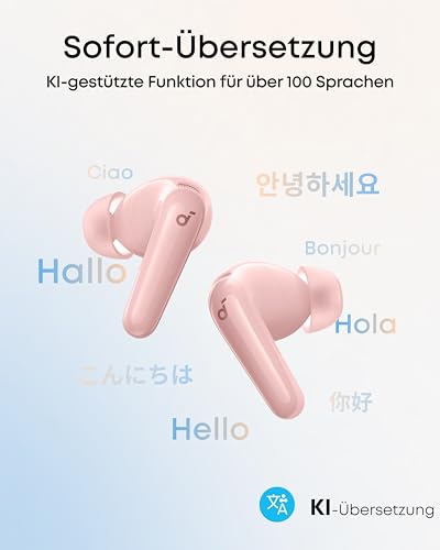 Soundcore by Anker P31i kabellose Bluetooth-Kopfhörer, Hi-Res Sound, Rosa – Ansicht 5