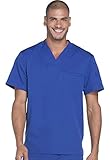 Dickies Dynamix Men Scrubs Top Tuckable V-Neck DK610, XL, Galaxy Blue