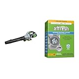 EGO Power+ LB6504 650 CFM Variable-Speed 56-Volt Lithium-ion Cordless Leaf Blower 5.0Ah Battery & Affresh Washing Machine Cleaner, 6 Month Supply, Cleans Front Load and Top Load Washers
