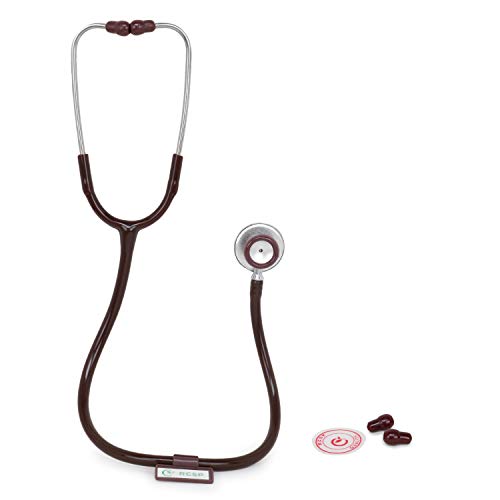 Image of RCSP Micro Plus Professional Stethoscope for Doctors and Medical Students | Comfortable Aluminium Chest Piece with Flexible Latex-Free Tube & Soft Sealing Ear Knobs | Chocolate Color
