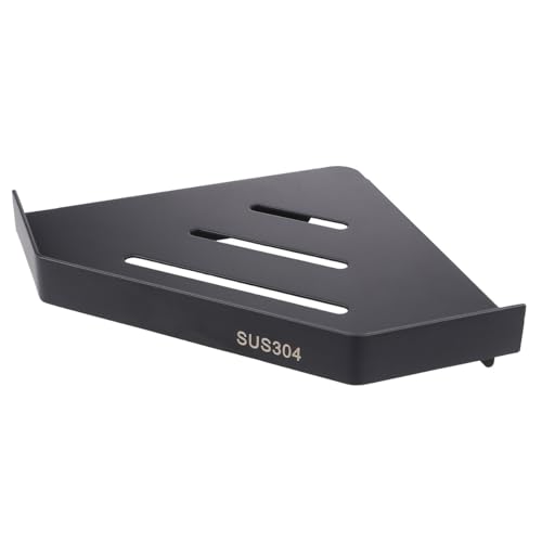 GATHINESS Estante de Baño Negro de Acero Inoxidable, Diseño Montado en Pared y Ahorro de Espacio, Estantería Rinconera Adecuado para Cocina y Baño