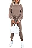 Women Long Sleeve Tracksuit Tops and Pants Set Sweatsuit Striped 2 Piece Outfit S