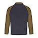 ONLYSTORY Men's Fall Corduroy Sweatshirt Patchwork Long Sleeve Stand Lapel Collar 1/4 Button Pullover Polo Sweater with Elbow Patches Gray Olivine, XL