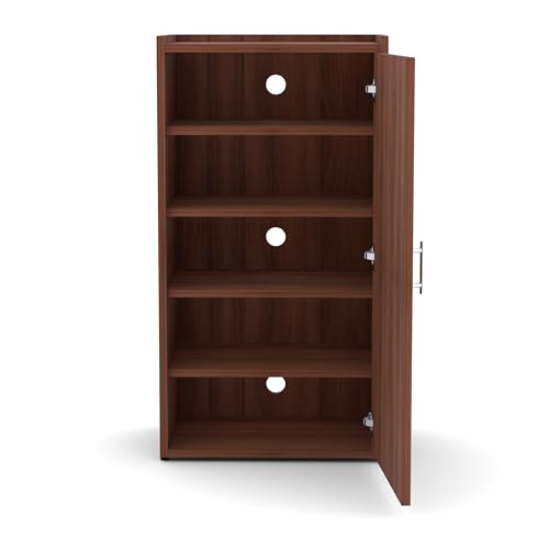 Image of FURNIFLIX Footsy Engineered Wood Vertical Shoe Rack - Walnut Finish