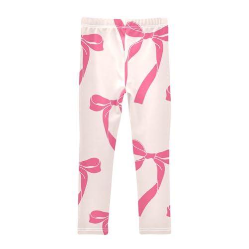 Ribbon Bows Girls Leggings,Workout Leggings for Girls Toddler Athletic Legging Size for 3-10T2