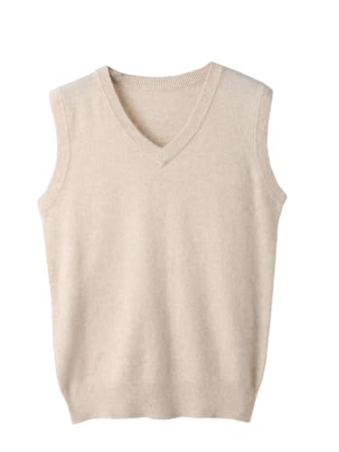 Dninmim Men V-Neck Sleeveless Sweater Vest Solid Loose Warm Knit Waistcoat Tops