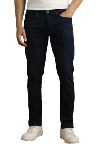 Image of Peter England Men's Slim Tapered Jeans | Denim | Casual Wear | Modern Fit