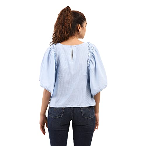 Image of Levi's Women's Striped Ruffles Regular Top