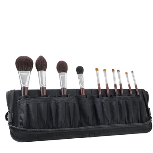 Bolsa organizadora para brochas de maquillaje resistente con compartimentos multifuncionales 5