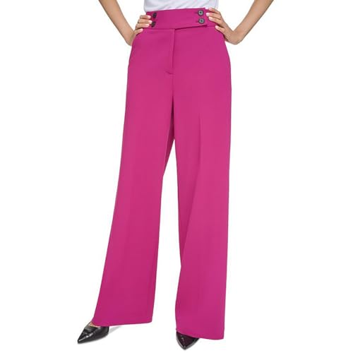 Calvin Klein Womens Plus High Rise Business Wide Leg Pants Purple 20W