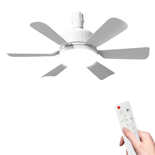 GAGAFEEL Ventilador de Techo con Luz E27 30W, 3 Velocidades, 3 Temperaturas Luz Regulables, Mando a Distancia, Temporizador, Silencioso, Ceiling Fan para Dormitorio, Salón y Cocina (Diámetro 46 cm)