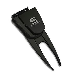 3-in-1 Golf Divot Tool with Brush, Ball Marker, and Pitch Repairer, Black