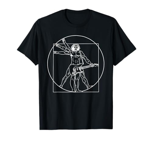 Guitar Da Vinci Vitruvian Man Guitar Player Musicians T-Shirt
