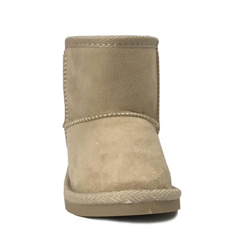 Image of REDVOLUTION Kids Boots Toddler Girls Cute 2 Buttons || Rhinestone Faux Fur Suede Knitting Shoe