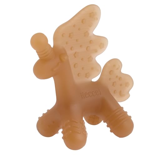 Image of HECCEI Baby Teether Toy, Soft Food‑Grade Silicone Teether, Soft Infant Teether Chew Toy, BPA Free, Multi-Texture Design Teether (Amber Silver)
