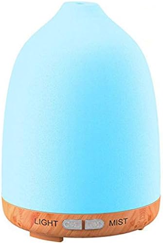 120ml Wood Grain Aroma diffuser, Cool Mist Ultrasonic Aromatherapy Diffuser, 7 LED Colors Adjustable and Waterless Auto Shut-Off Pefect for Home Bedroom Study Yoga Spa (1 Pack)