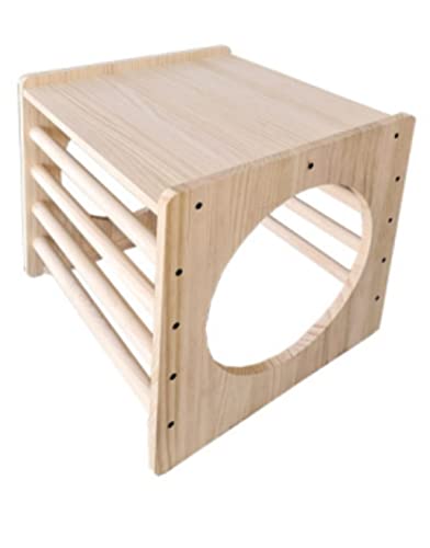 TWR ® - Cubo Pikler- Cubo de aprendizaje -Cubo de actividades bebe 100% madera natural (Hecho en...