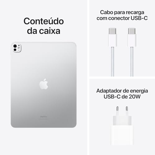 Apple iPad Pro de 13 polegadas (M4): Tela Ultra Retina XDR, 256 GB, câmera frontal e traseira de 12