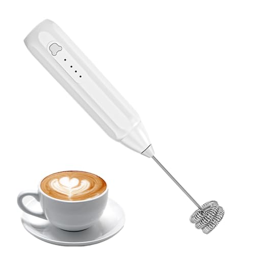 Espumador de leche eléctrico, espumador de café ajustable de 3 velocidades, espumador de leche recargable de mano para capuchino, bebidas con leche, preparación de huevos de chocolate