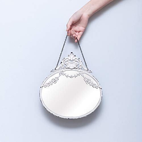 Nikky Home Rustic Decorative Metal Oval Wall Mounted Small Victorian Mirror For Home Decor Decoration, 10" X 13" #TOP1
