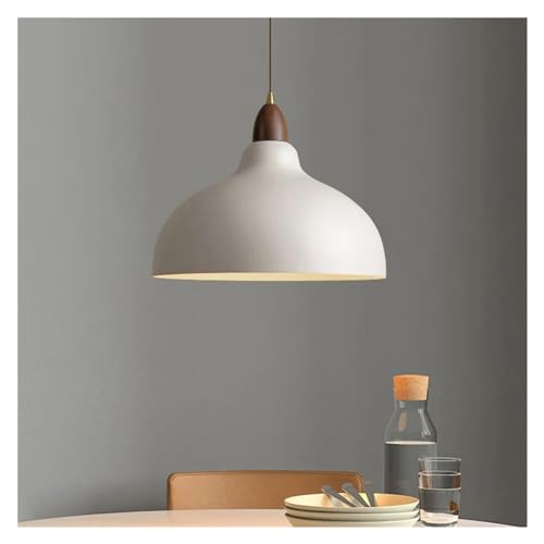 Lámpara colgante de y hierro de 35CM, lámpara colgante blanca y negra moderna Compatible with comedor, cocina, restaurante, cafetería, luminaria de suspensión,luminaria LED