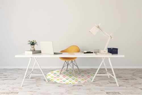 Tapis de chaise ø100 cm protège-sol pvc rectangulaire pour maison - 5