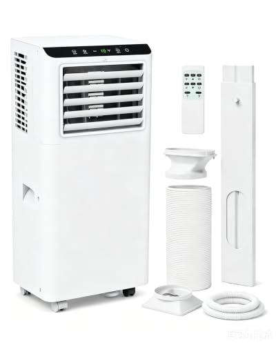 Image of 8,000 BTU Portable Air Conditioners, Portable AC Unit for Basement & Bedroom, Remote & Auto Evaporation, 4-in-1 Cooling Unit, Floor AC, Covers Rooms up to 350 Sq.Ft, Sleep Mode, Remote Control