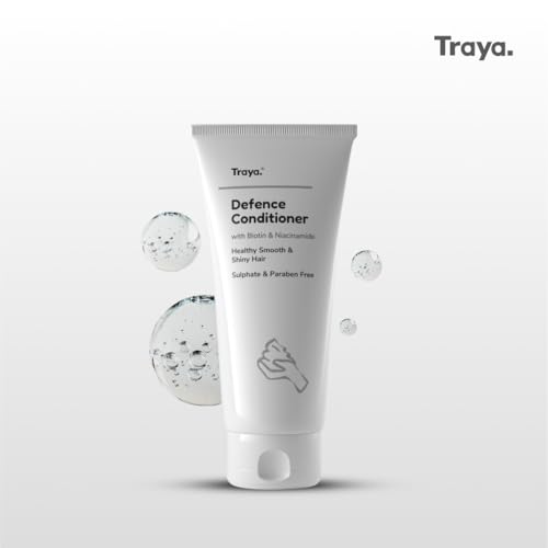 Image of Traya Defence Conditioner | For Deep Moisturizing, Hair Growth & Hair Fall Control - Mild Formula | Consist Biotin & Niacinamide | 100g, 1 Count