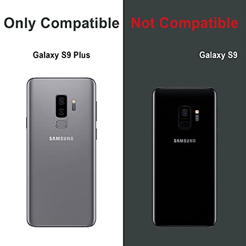 Toru Cx Pro Case For Galaxy S9 Plus, With Card Holder | Slim Protective Shockproof Cover With Hidden Credit Cards Wallet Flip Slot Compartment Kickstand | Include Mirror And Usb Adapter - Marble #TOP1