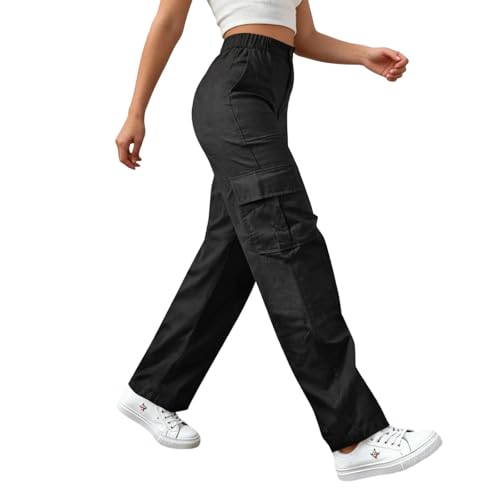 Cargo Pants for Women Baggy High Waisted Stretchy Wide Leg Y2K Hiking Pants - image 5