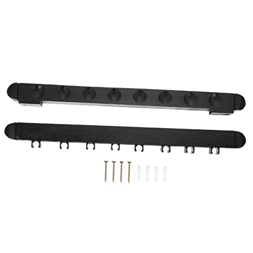 Mikikit 1Set Wall Mounted Pool Rack Billiards Pole Holder for Storing Displaying Cues Durable Wood Construction Multi Purpose Billiard Accessories for